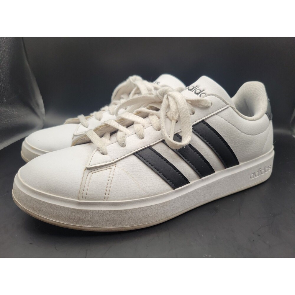 Adidas Grand Court 2.0 GW9214 Women's White Black Stripes Athletic Shoes US 8.5